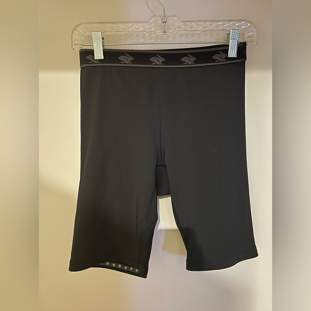 Black Rabbit 8” Spandex Shorts with Logo Waistband